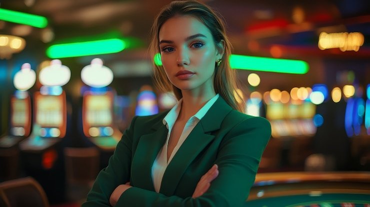 Studio Spadegaming dengan dealer dan meja blackjack HD di hantutogel